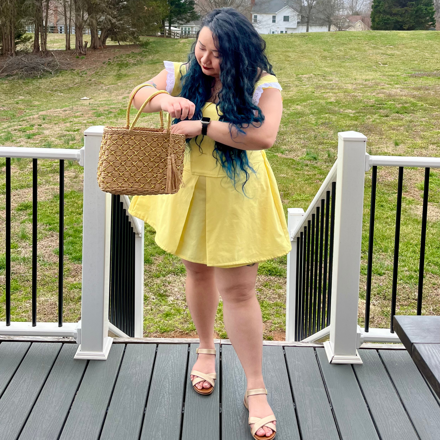 The Tiffany Set, Casstastrophe, Shop Casstastrophe, Casstastropheshop.com, yellow corset and skirt set