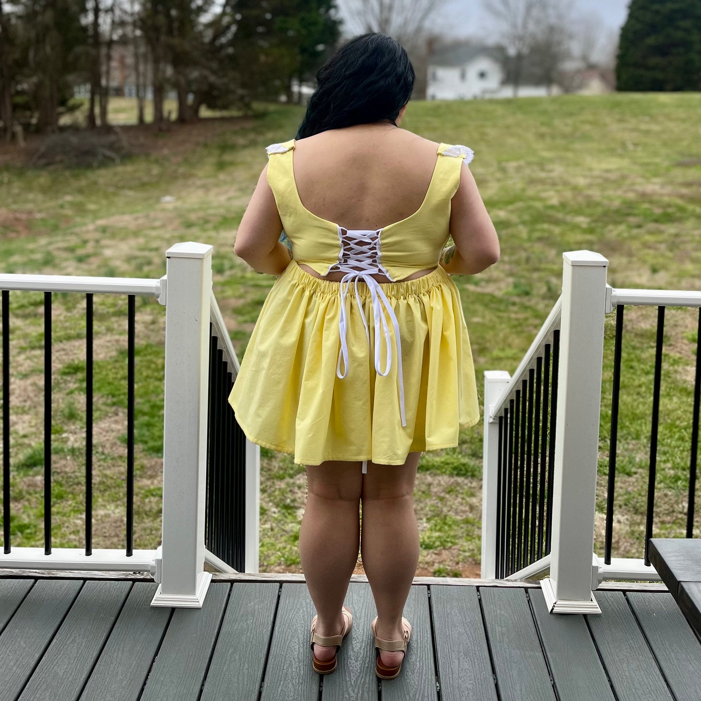 The Tiffany Set, Casstastrophe, Shop Casstastrophe, Casstastropheshop.com, yellow corset and skirt set