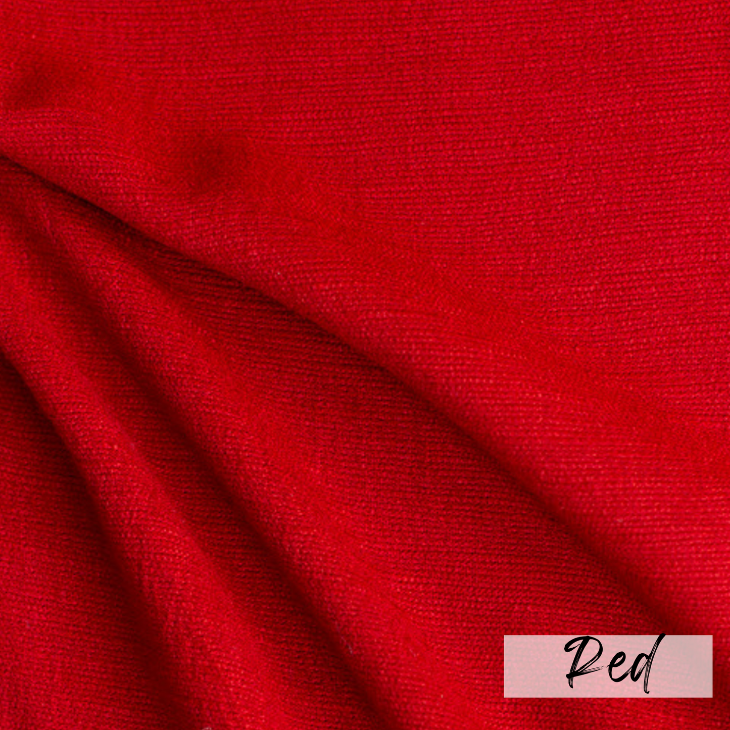 solid bright red linen