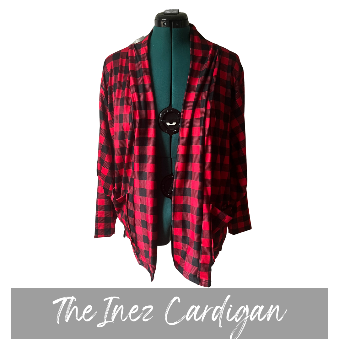 The Inez Cardi - Red Buffalo Plaid - Ready to Ship