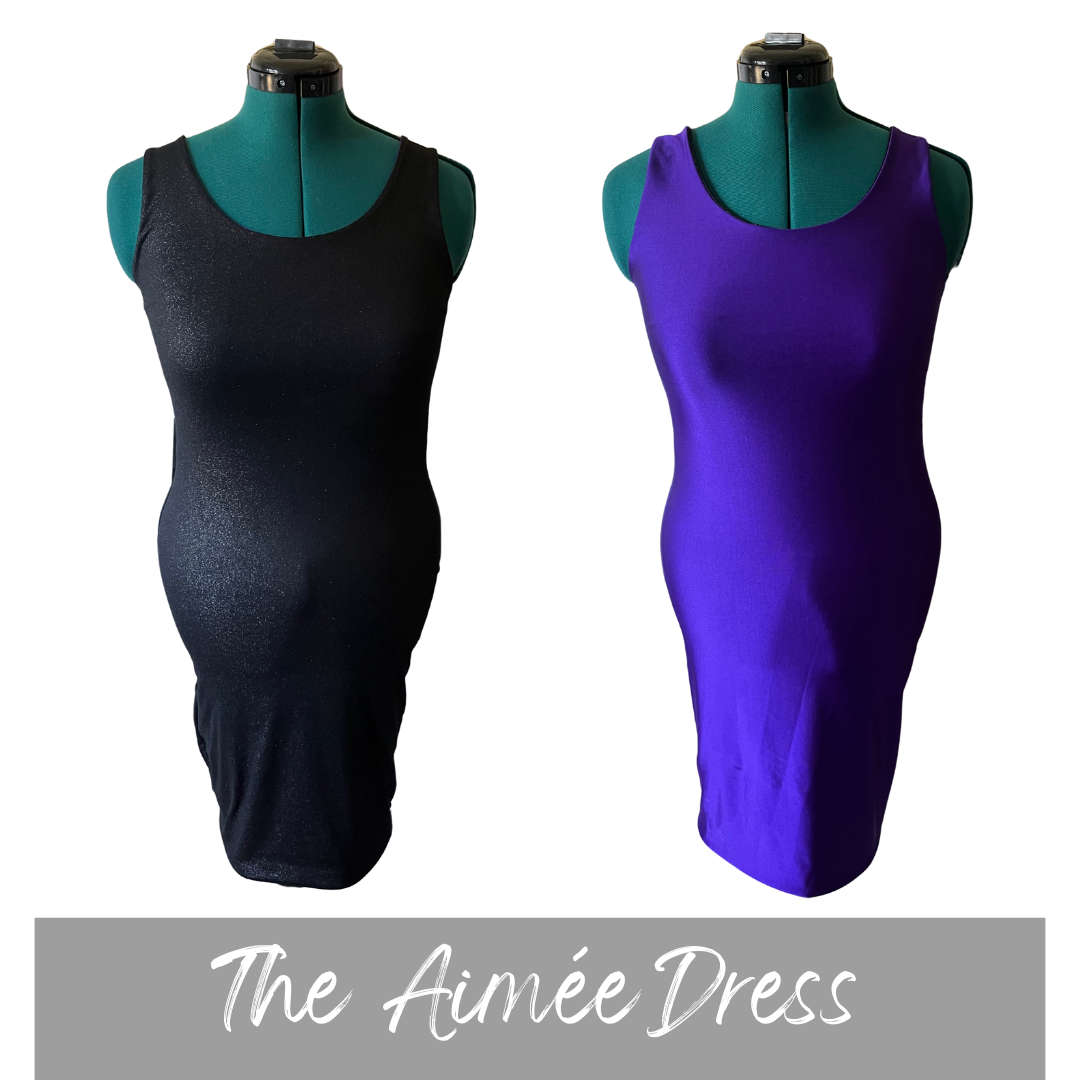 The Aimée Dress - Purple and Black Glitter - Ready to Ship