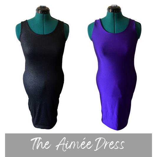 The Aimée Dress - Purple and Black Glitter - Ready to Ship