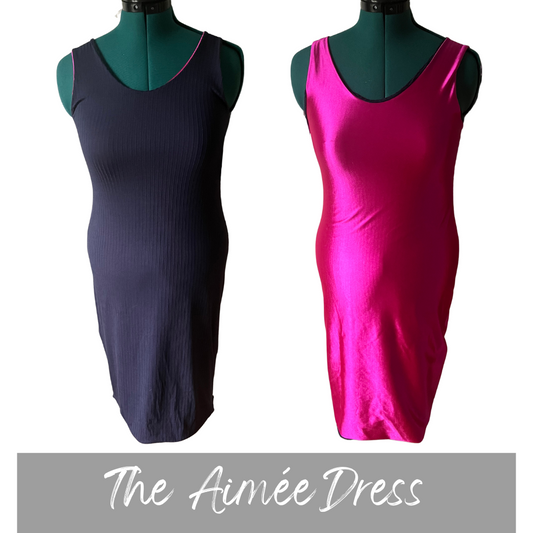 The Aimée Dress - Navy and Hot Pink - Ready to Ship