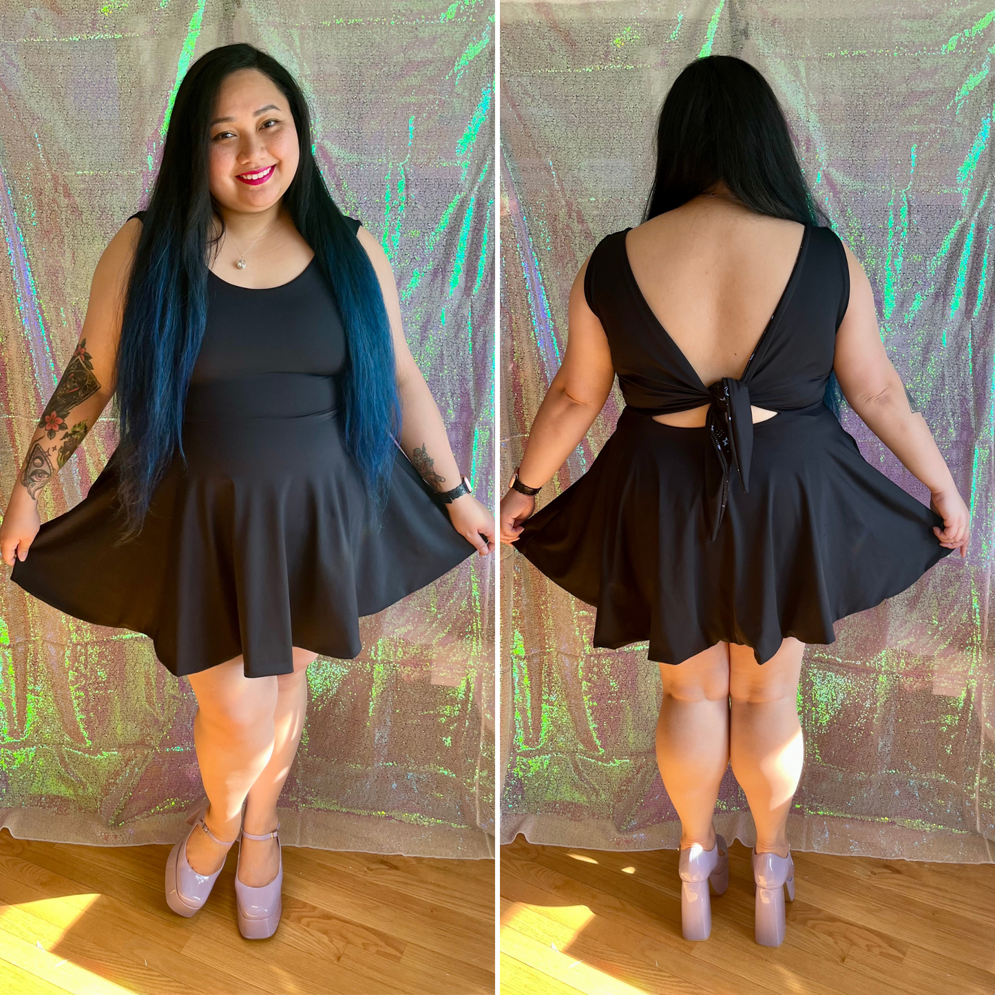 the hallie dress, reversible dress, casstastrophe, shop casstastrophe, casstastropheshop.com, black