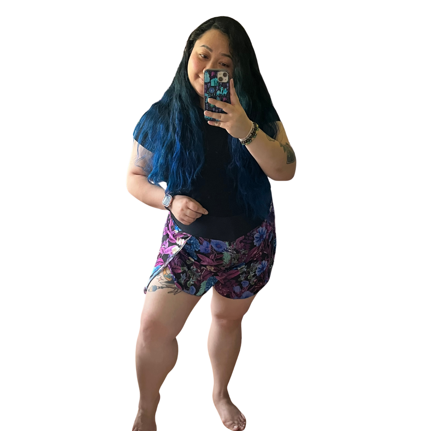 The Betty Wrap Shorts, Twilight Garden, Size M & L - Ready to Ship