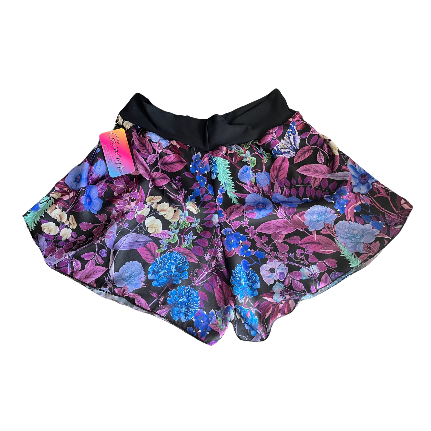 The Betty Wrap Shorts, Twilight Garden, Size M & L - Ready to Ship