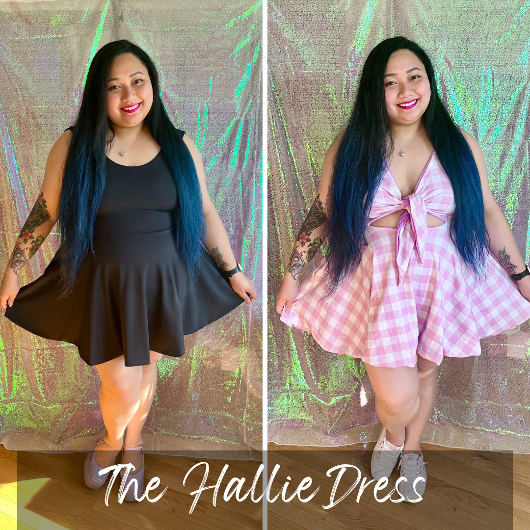 the hallie dress, reversible dress, casstastrophe, shop casstastrophe, casstastropheshop.com, black, Babs