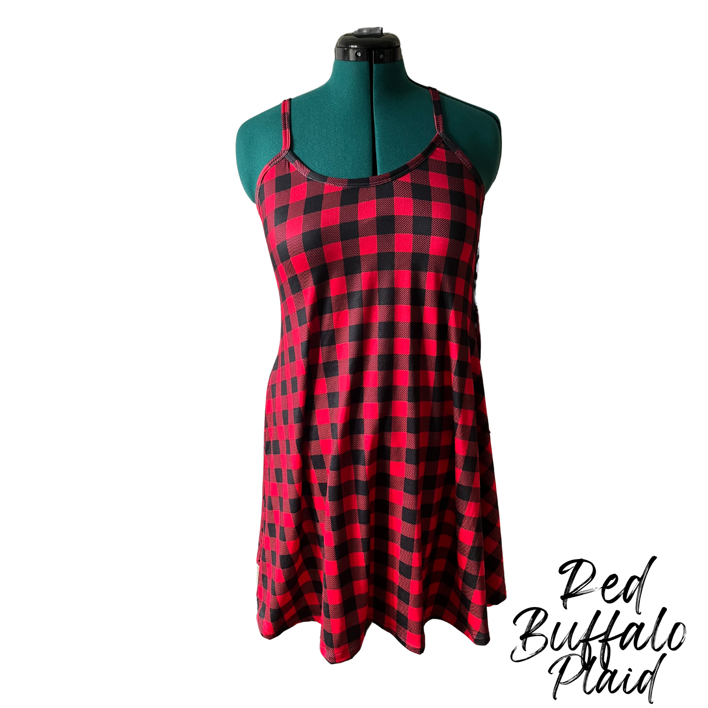 The Malibu Dress - Red Buffalo Plaid - Ready to Ship