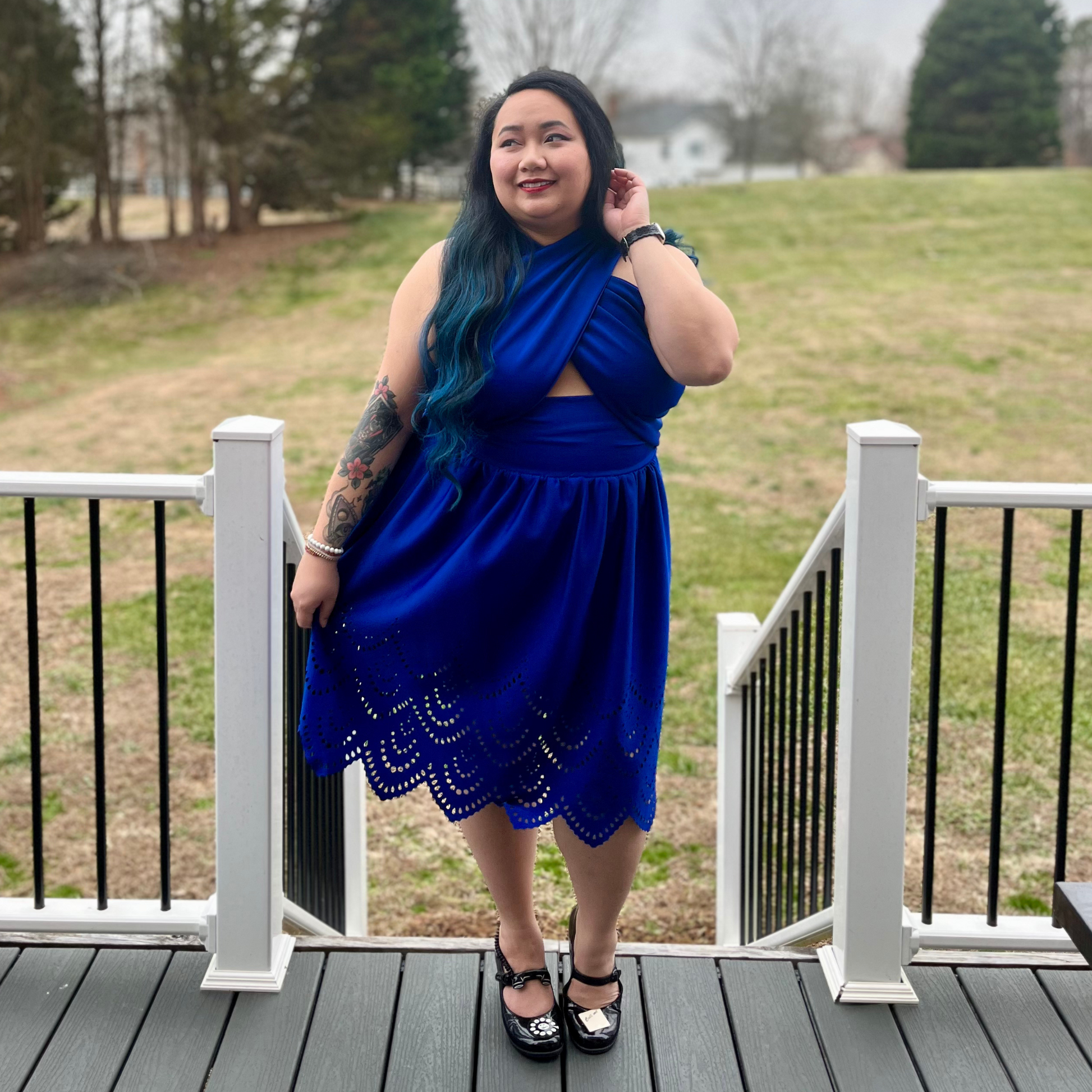laura navy blue dress - Size L