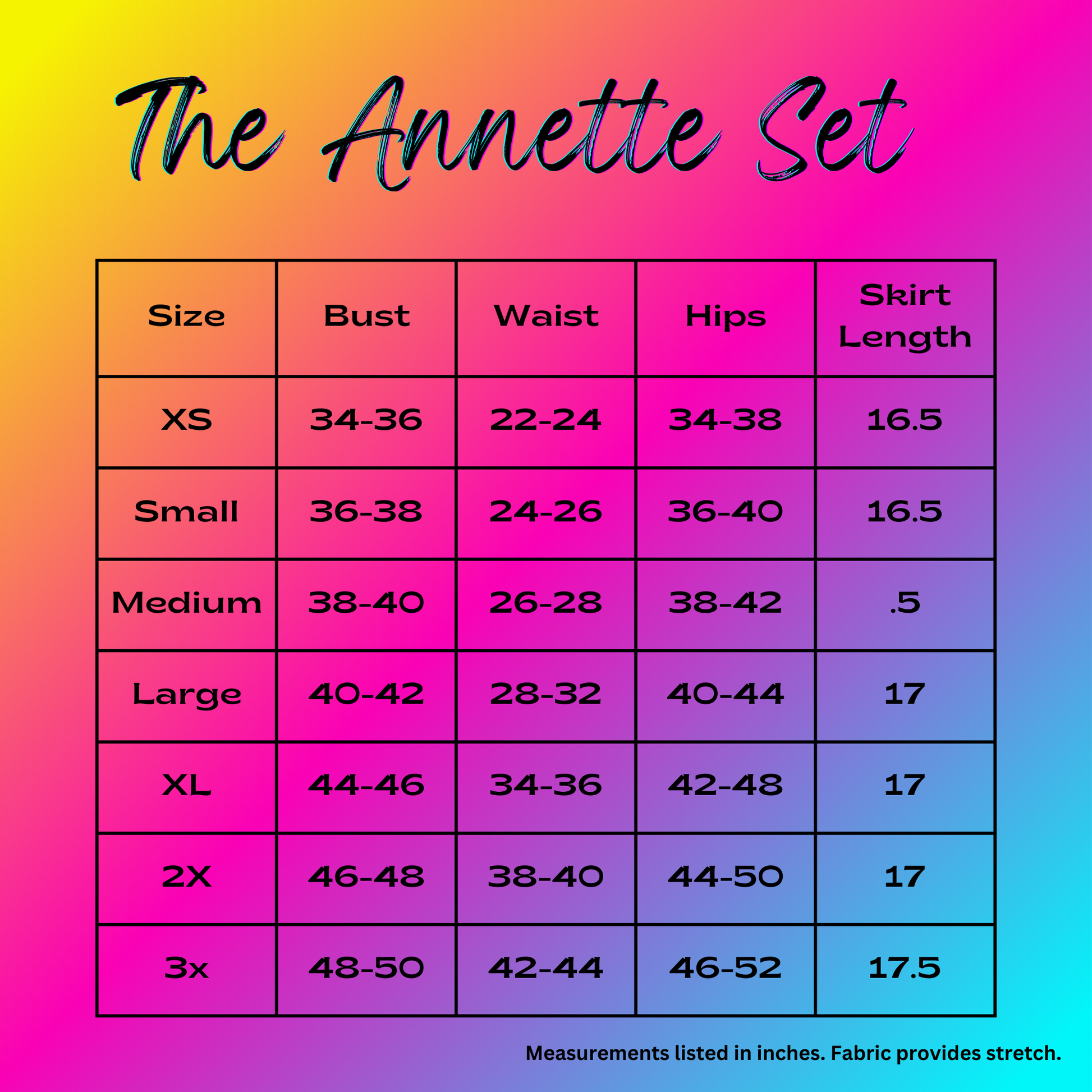 size chart