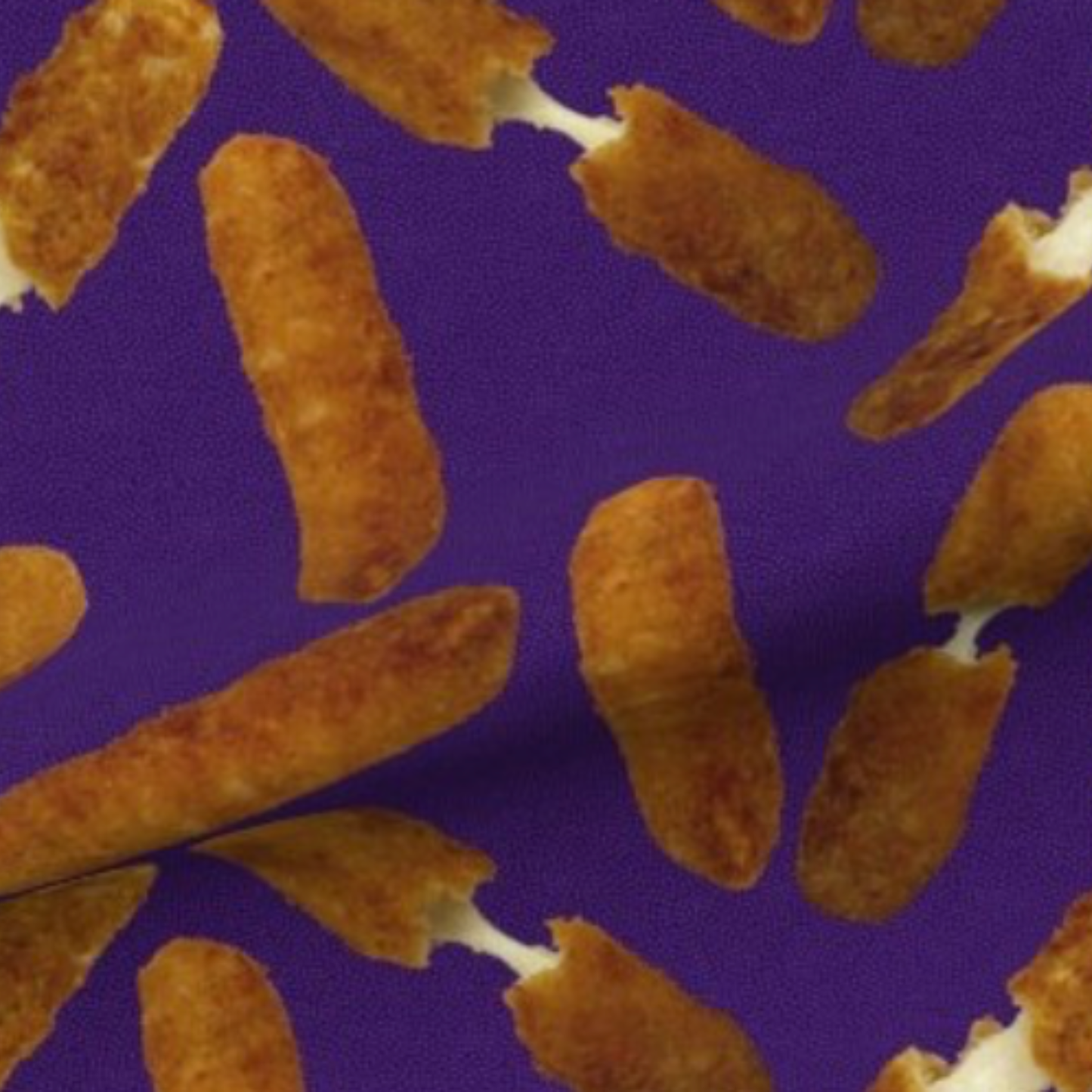 cheese stick print on a purple background