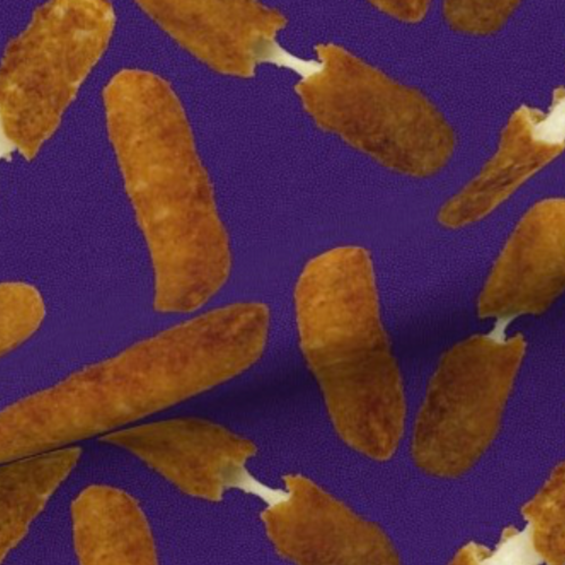 cheese stick print on a purple background